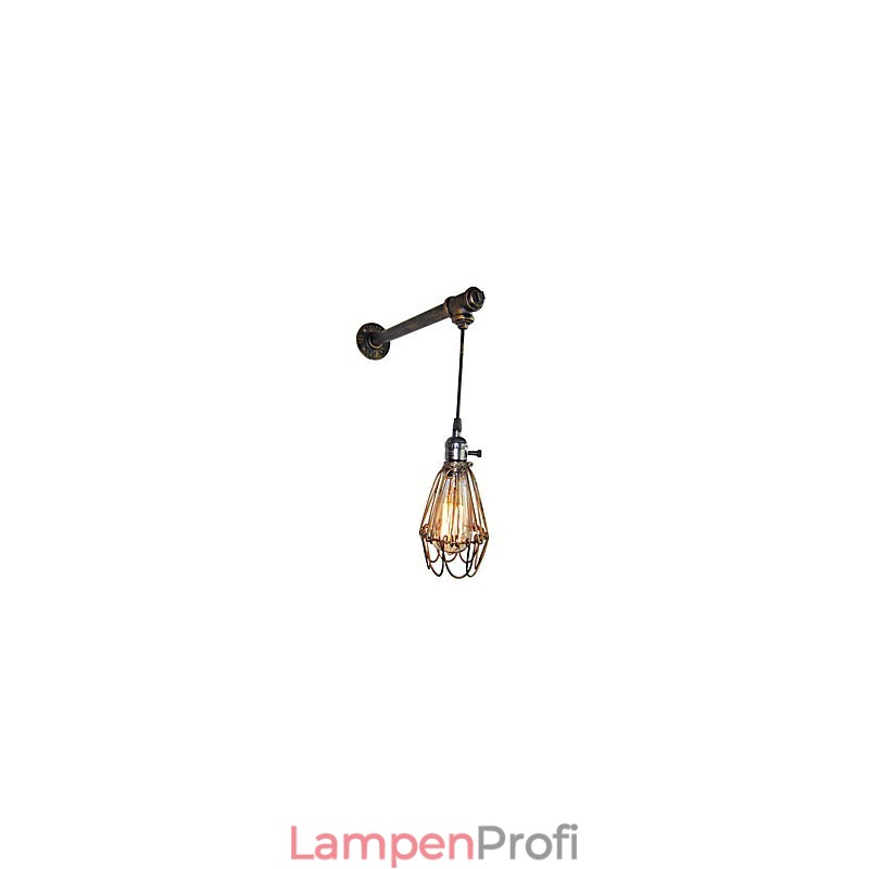 Loft vintage wandleuchte lampe restaurant cafe korridor bar Eisenkäfig wandleuchte industrie eisenrohr beleuchtung