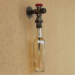 Bernsteinfarbene Wasserwandleuchte mit Schalter