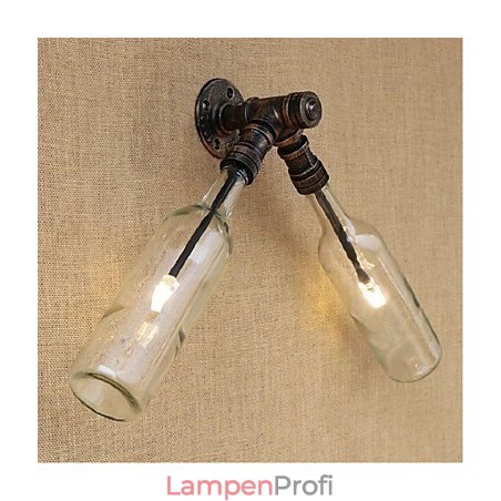 Retro American Village Creative Industry Wind Designer Wasserflasche Wandleuchte Wandleuchte Blau Transparent Retro American Village Creative Industry Wind Designer Wasserflasche Wandleuchte Wandleuchte Blau Transparent