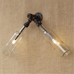 Retro American Village Creative Industry Wind Designer Wasserflasche Wandleuchte Wandleuchte Blau Transparent
