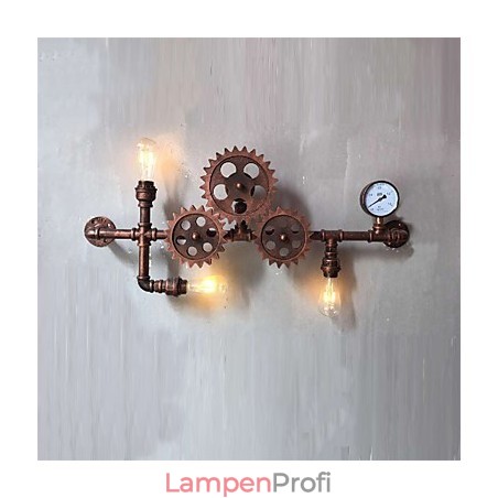 Vintage Industrielle Rohrwandleuchten Holzzahnradform Kreative drehbare Lichter Restaurant Cafe Bar Dekorationsbeleuchtung Vintage Industrielle Rohrwandleuchten Holzzahnradform Kreative drehbare Lichter Restaurant Cafe Bar Dekorationsbeleuchtung