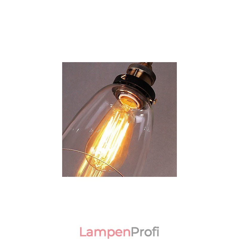 Industrielle Edison-Wandleuchte aus Glas mit Metallsockel, Wandleuchte für Esszimmer, Arbeitszimmer, Büro, Flur