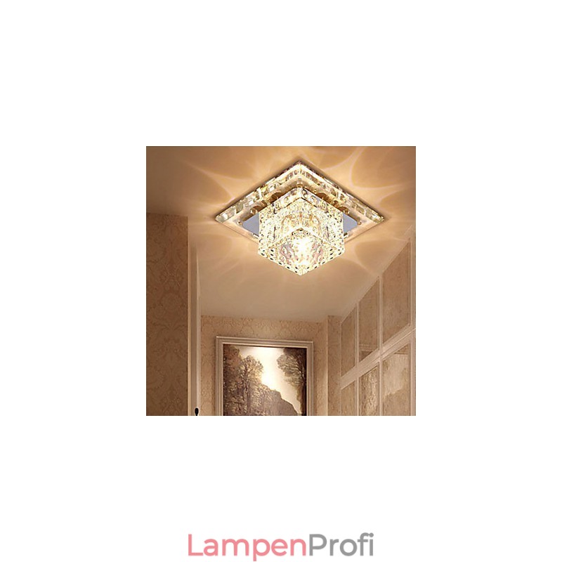 Mini Kristall Deckenleuchte Spotlight 3W Kreative Lampe Leuchtstoffröhre Bunte Farbe Quadratische Kuppelleuchte