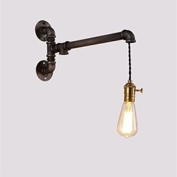 Vintage Industrielle Rohrwandleuchten mit Schalter Kreative Lichter Restaurant Cafe Bar Dekorationsbeleuchtung mit 1 Licht Lackiertes Finish