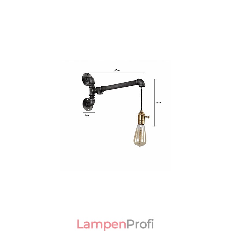 Vintage Industrielle Rohrwandleuchten mit Schalter Kreative Lichter Restaurant Cafe Bar Dekorationsbeleuchtung mit 1 Licht Lackiertes Finish