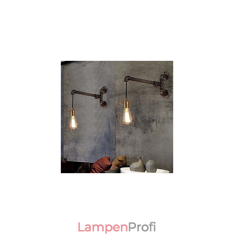 Vintage Industrielle Rohrwandleuchten mit Schalter Kreative Lichter Restaurant Cafe Bar Dekorationsbeleuchtung mit 1 Licht Lackiertes Finish