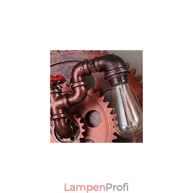 2 Köpfe Vintage Industrielle Wandleuchten Holz Zahnradform Lichter Restaurant Cafe Bar Dekoration Wandleuchten