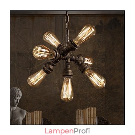 Amerikanischer industrieller Wasserrohr-Retro-Stil Wind 7-flammiger Pendelleuchter Amerikanischer industrieller Wasserrohr-Retro-Stil Wind 7-flammiger Pendelleuchter