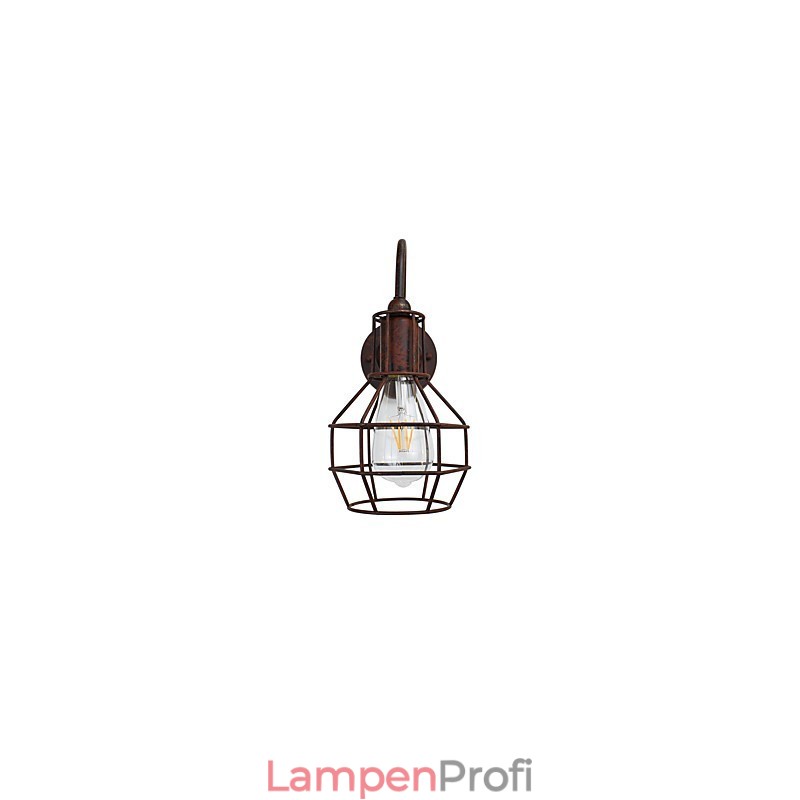 Wandleuchte Wandleuchter Wand Rostfarben Retro Wandlampe