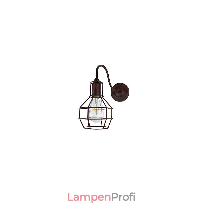 Wandleuchte Wandleuchter Wand Rostfarben Retro Wandlampe