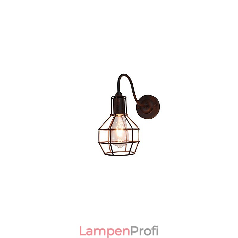 Wandleuchte Wandleuchter Wand Rostfarben Retro Wandlampe