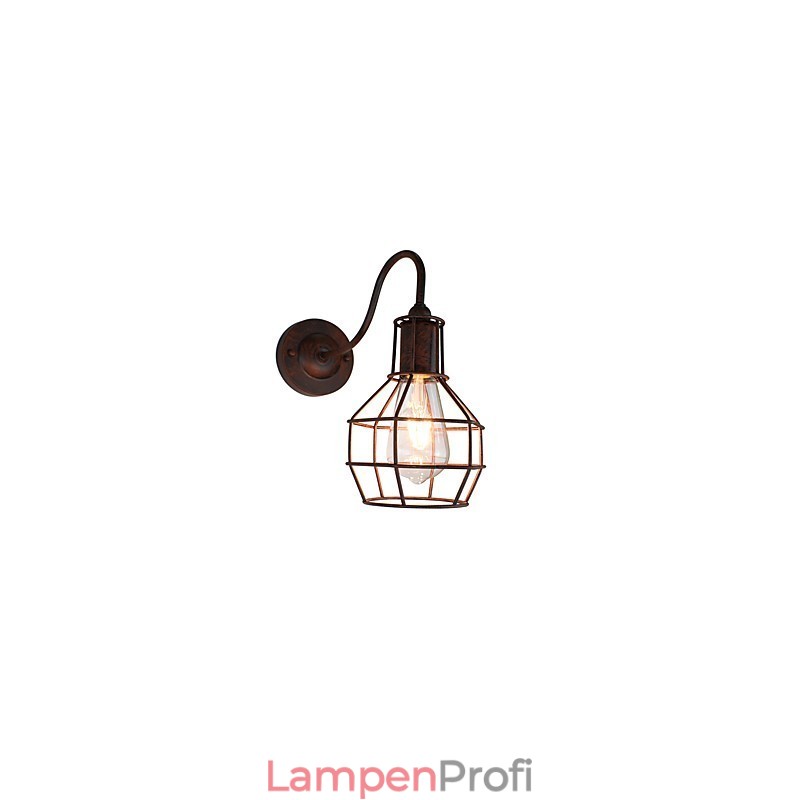 Wandleuchte Wandleuchter Wand Rostfarben Retro Wandlampe