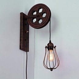 Industrielle Retro Eisen Wandleuchte Kreative Persönlichkeit Lift Pully Wandleuchte