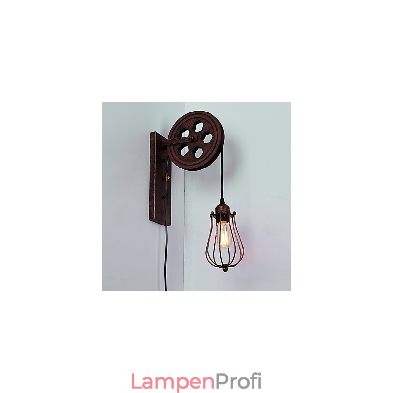 Industrielle Retro Eisen Wandleuchte Kreative Persönlichkeit Lift Pully Wandleuchte