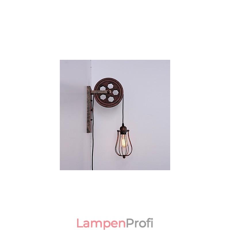 Industrielle Retro Eisen Wandleuchte Kreative Persönlichkeit Lift Pully Wandleuchte