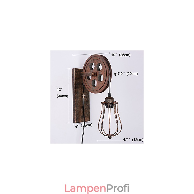 Industrielle Retro Eisen Wandleuchte Kreative Persönlichkeit Lift Pully Wandleuchte