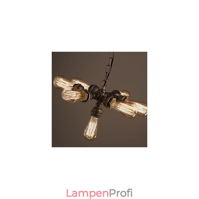 Amerikanischer industrieller Wasserrohr-Retro-Stil Wind 7-flammiger Pendelleuchter