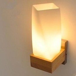 Einfachheit Nordic Holz Kunst Wohnzimmer Korridor Balkon Glas Massivholz Wand Lampe Von Schlafzimmer Die Kopf EINES Bettes