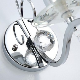 Moderne zeitgenössische galvanisierte Kristall-Wandleuchter mit Uplight-Funktion