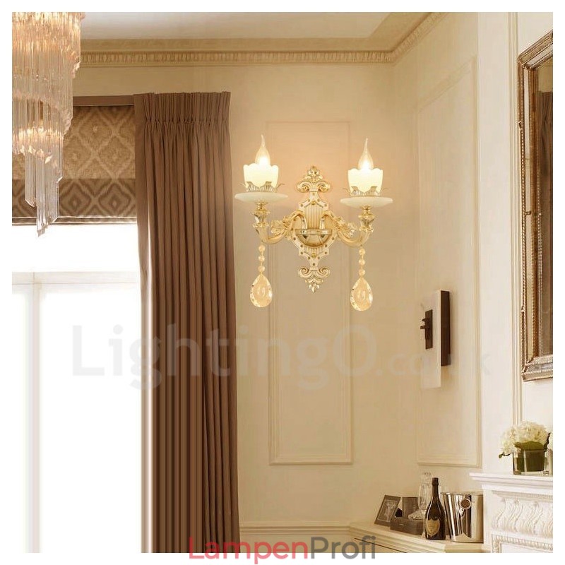 2 Licht Traditionelle Klassische Wohnzimmer Esszimmer Bett Zimmer Metall Innen Wandleuchten