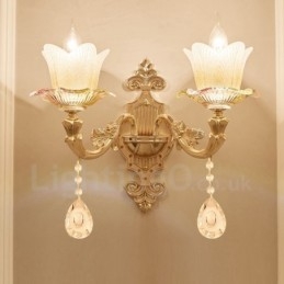 2 Licht Traditionelle Klassische Wohnzimmer Esszimmer Bett Zimmer Metall Innen Wandleuchten