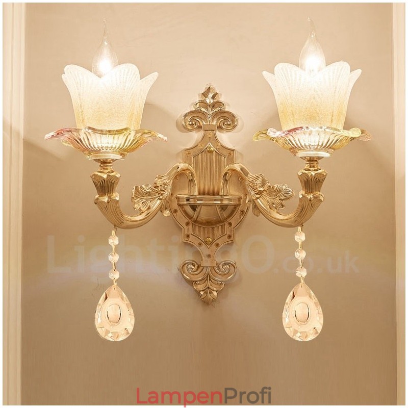 2 Licht Traditionelle Klassische Wohnzimmer Esszimmer Bett Zimmer Metall Innen Wandleuchten
