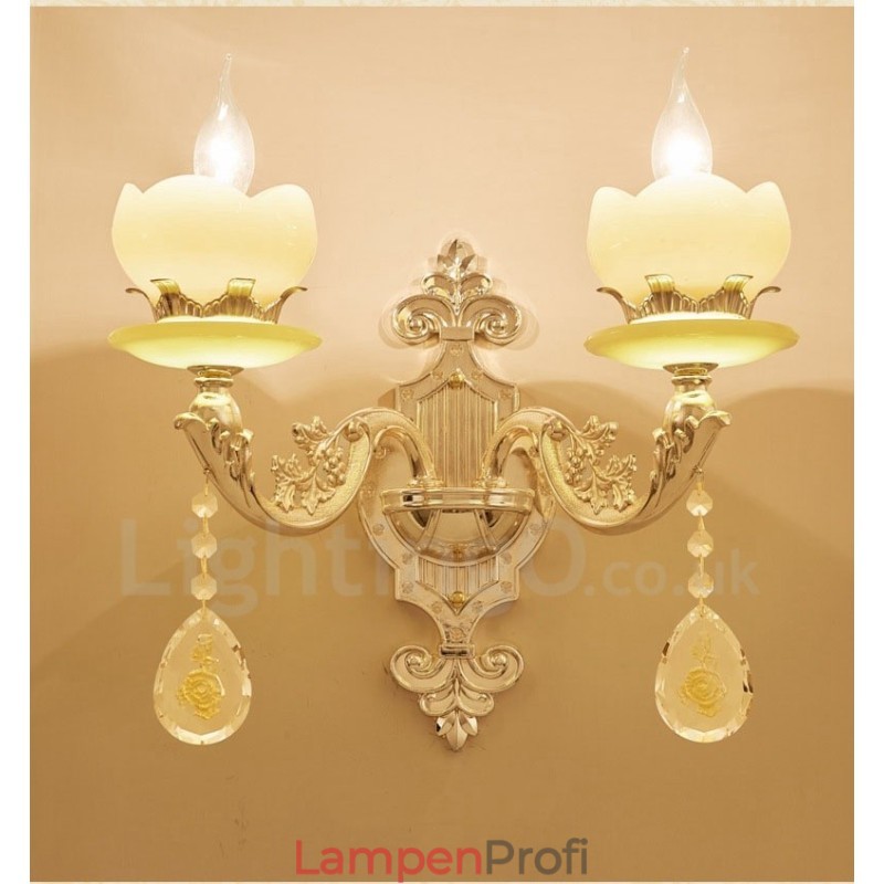 2 Licht Traditionelle Klassische Wohnzimmer Esszimmer Bett Zimmer Metall Innen Wandleuchten