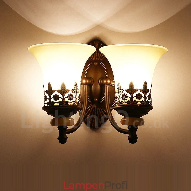 2 Licht Traditionelle Klassische Wohnzimmer Esszimmer Bett Zimmer Metall Innen Wandleuchten