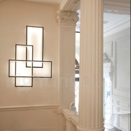 Moderne Deckenleuchte mit zeitgenössischer Aluminium-Malerei, bündige Wandleuchte mit Fernbedienungsdimmer für Wohnzimmer, Schlafzimmer