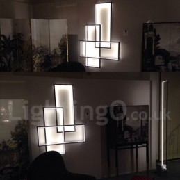 Moderne Deckenleuchte mit zeitgenössischer Aluminium-Malerei, bündige Wandleuchte mit Fernbedienungsdimmer für Wohnzimmer, Schlafzimmer