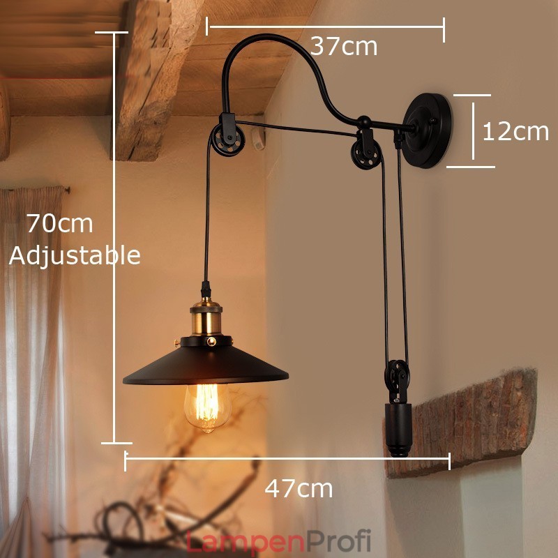 Retro Unterputz Wandleuchten Gang Bar Cafe Schlafzimmer Studie Loft Pulley Wandleuchte