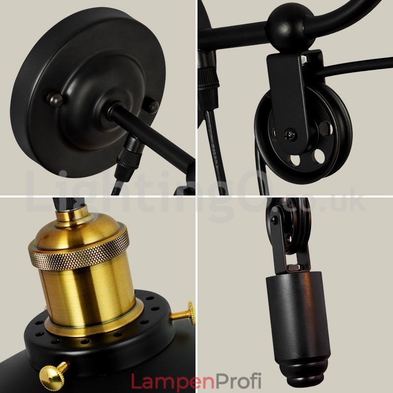 Retro Unterputz Wandleuchten Gang Bar Cafe Schlafzimmer Studie Loft Pulley Wandleuchte