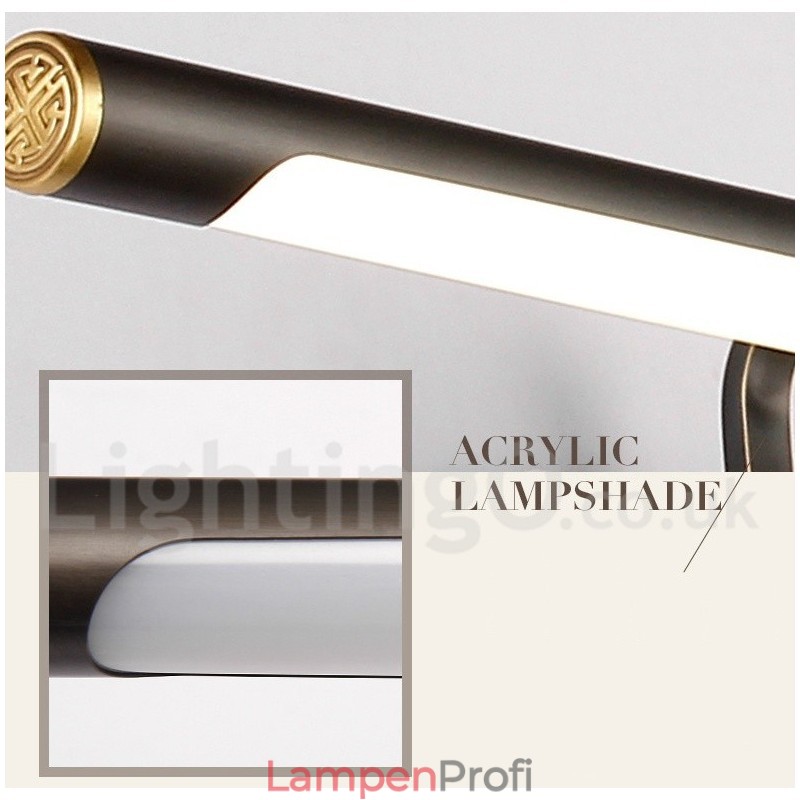 IPMirror Lampe Badezimmerleuchten Reines Messing Wandleuchten mit Acrylschirm Make-up Beleuchtung