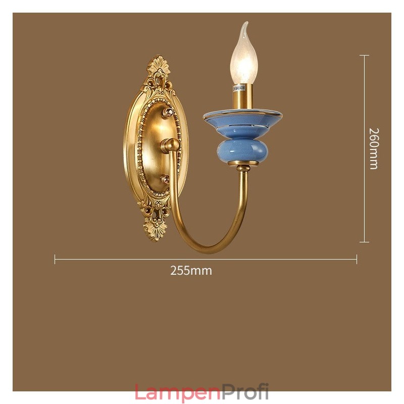 100 % reines Messing, luxuriöse rustikale Retro-Vintage-Messingkeramik, 1-flammige Kerzen-Wandleuchte, speziell für Hotel, Büro, Ausstellungsraum, Wohnzimmer, Esszimmer