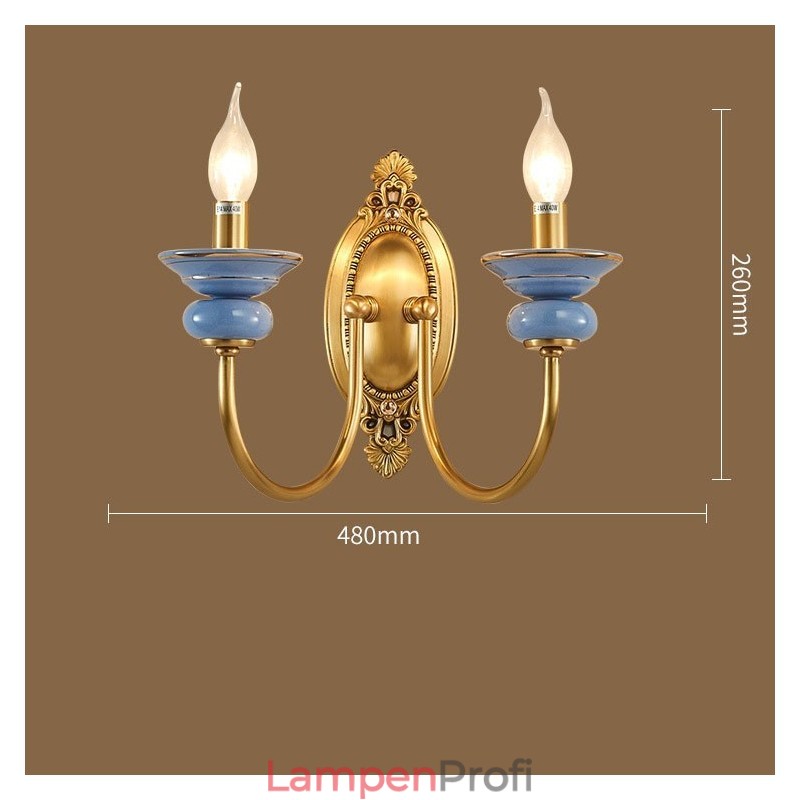 100 % reines Messing, luxuriöse rustikale Retro-Vintage-Messingkeramik, 2-flammige Kerzen-Wandleuchte, speziell für Hotel, Büro, Ausstellungsraum, Wohnzimmer, Esszimmer