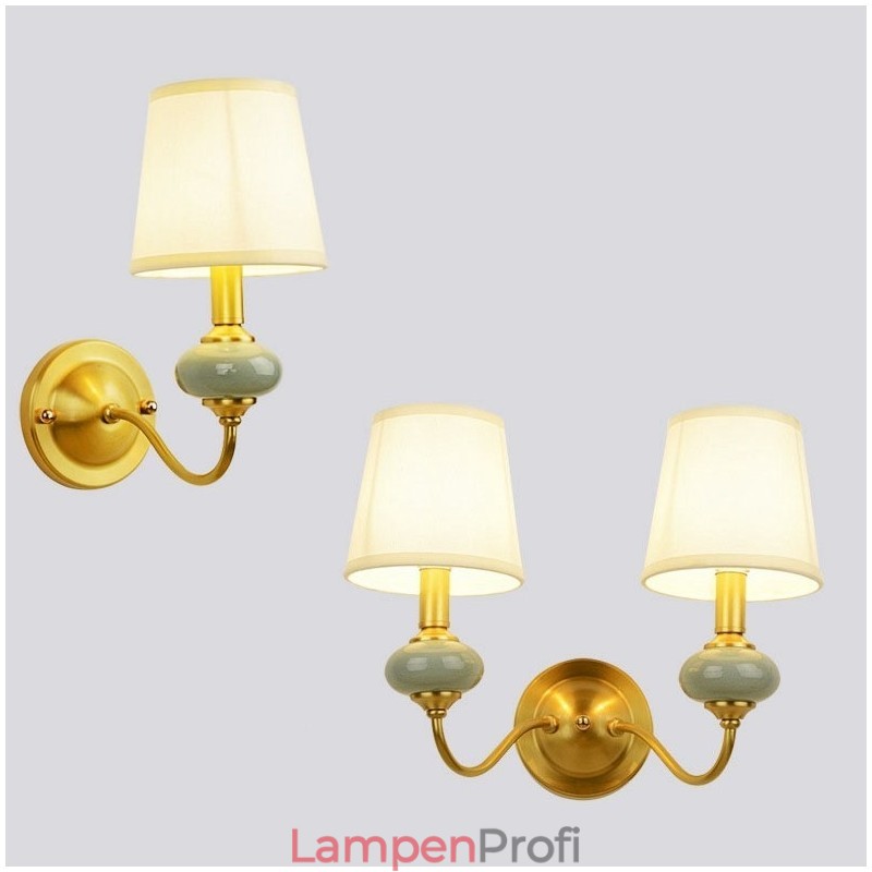 Luxuriöse, rustikale Retro-Wandleuchte aus Messing und Keramik im Vintage-Stil mit Glasschirm, speziell für Hotels, Büros, Ausstellungsräume, Wohnzimmer und Esszimmer