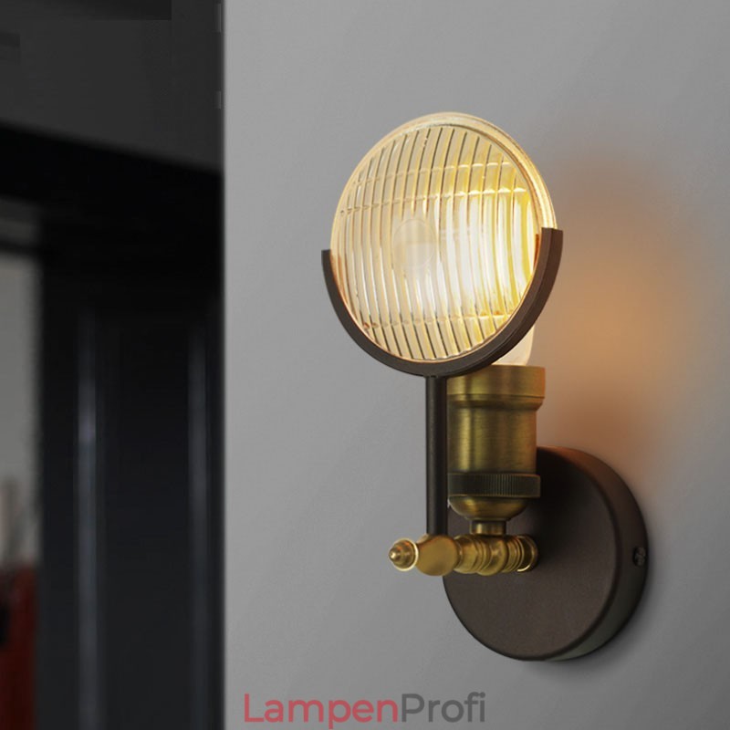 1-flammige rustikale Retro-Vintage-Wandleuchte mit Glasschirm, speziell für Hotel, Büro, Ausstellungsraum, Wohnzimmer, Esszimmer