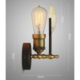 1-flammige rustikale Retro-Vintage-Wandleuchte mit Glasschirm, speziell für Hotel, Büro, Ausstellungsraum, Wohnzimmer, Esszimmer