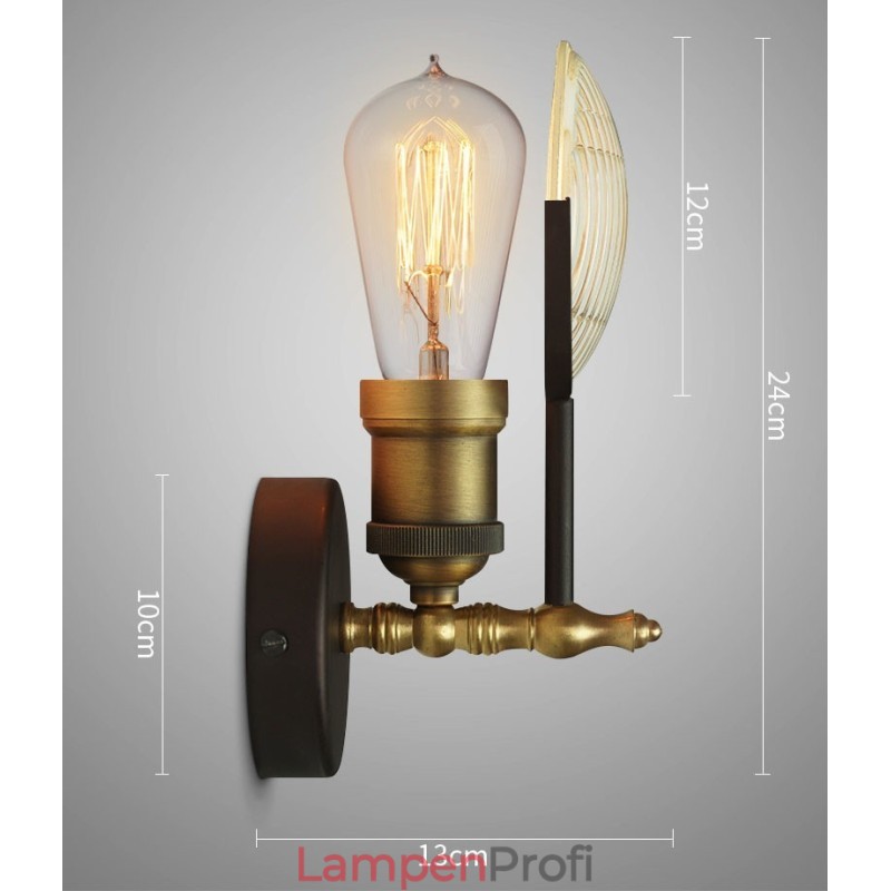 1-flammige rustikale Retro-Vintage-Wandleuchte mit Glasschirm, speziell für Hotel, Büro, Ausstellungsraum, Wohnzimmer, Esszimmer
