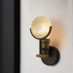 1-flammige rustikale Retro-Vintage-Wandleuchte mit Glasschirm, speziell für Hotel, Büro, Ausstellungsraum, Wohnzimmer, Esszimmer