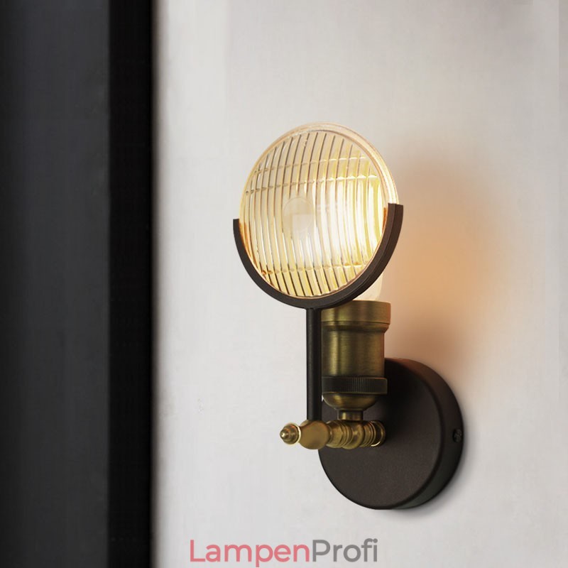 1-flammige rustikale Retro-Vintage-Wandleuchte mit Glasschirm, speziell für Hotel, Büro, Ausstellungsraum, Wohnzimmer, Esszimmer
