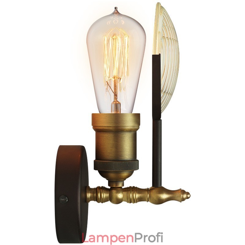 1-flammige rustikale Retro-Vintage-Wandleuchte mit Glasschirm, speziell für Hotel, Büro, Ausstellungsraum, Wohnzimmer, Esszimmer