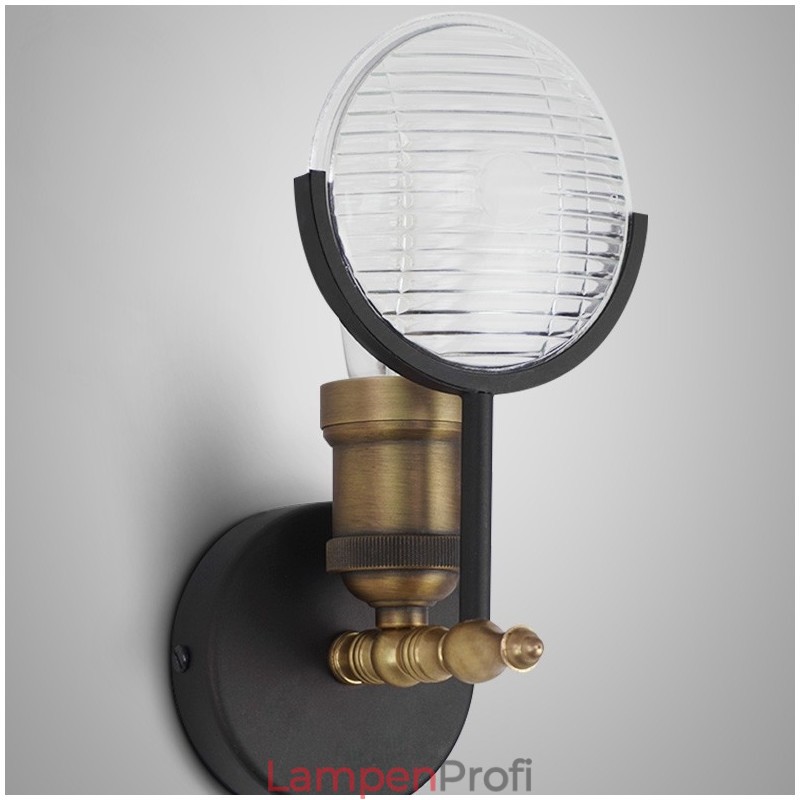 1-flammige rustikale Retro-Vintage-Wandleuchte mit Glasschirm, speziell für Hotel, Büro, Ausstellungsraum, Wohnzimmer, Esszimmer