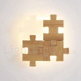Wandleuchten aus Holz mit Acrylschirm Moderne zeitgenössische Wandleuchte aus Holz und Bambus
