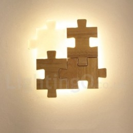 Wandleuchten aus Holz mit Acrylschirm Moderne zeitgenössische Wandleuchte aus Holz und Bambus
