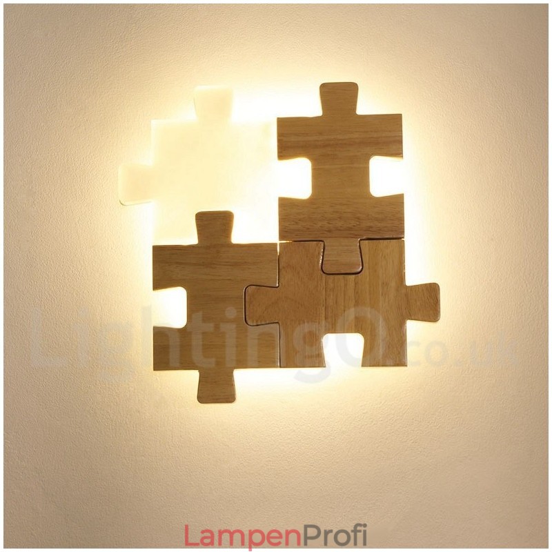 Wandleuchten aus Holz mit Acrylschirm Moderne zeitgenössische Wandleuchte aus Holz und Bambus