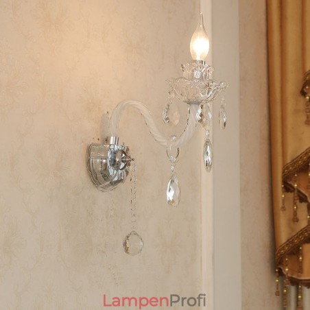 1 Licht passende Kristallkerze Retro Glas Wandleuchte 1 Licht passende Kristallkerze Retro Glas Wandleuchte