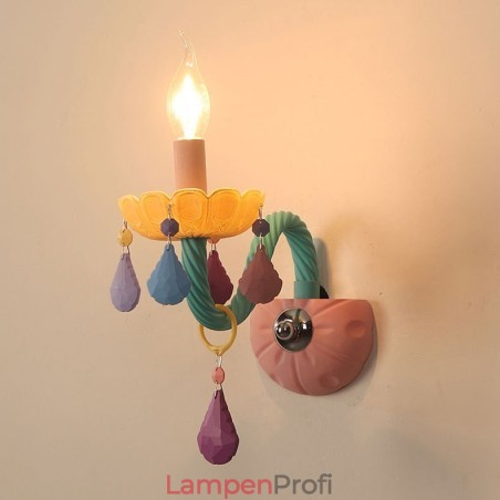 Macaron 1 Licht Multi Kristall Kerze Retro Glas Wandleuchte für Kinderzimmer Kinder Schlafzimmer Macaron 1 Licht Multi Kristall Kerze Retro Glas Wandleuchte für Kinderzimmer Kinder Schlafzimmer