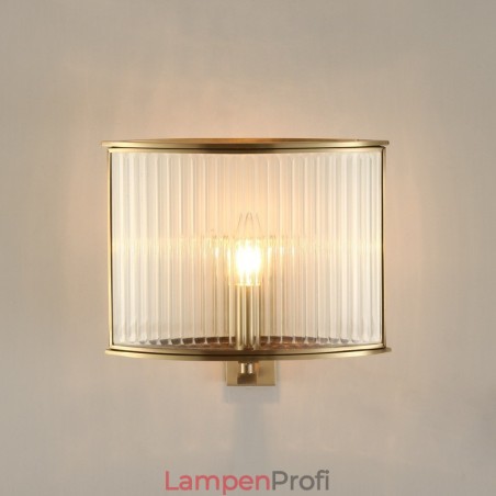 Wandleuchte im Retro-Stil, 1 Licht, aus reinem Messing, luxuriös, rustikal, mit Glasschirm Wandleuchte im Retro-Stil, 1 Licht, aus reinem Messing, luxuriös, rustikal, mit Glasschirm