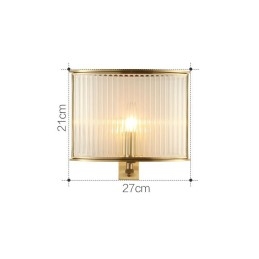 Wandleuchte im Retro-Stil, 1 Licht, aus reinem Messing, luxuriös, rustikal, mit Glasschirm